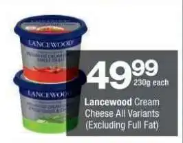 Checkers Lancewood Cream Cheese offer