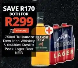 Checkers Tullamore Dew Irish Whiskey & Devil's Peak Lager Beer offer