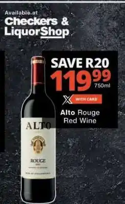 Checkers Alto Rouge Red Wine offer