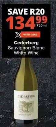 Checkers Cederberg Sauvignon Blanc White Wine offer