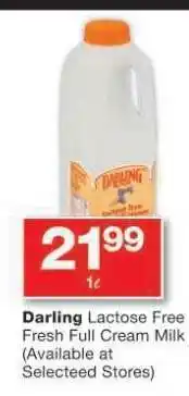 Checkers Darling Lactose Free Fresh Full Cream Milk offer