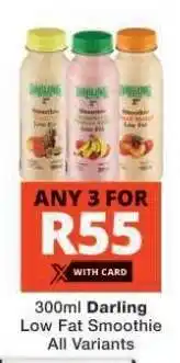 Checkers 300ml Darling Low Fat Smoothie offer