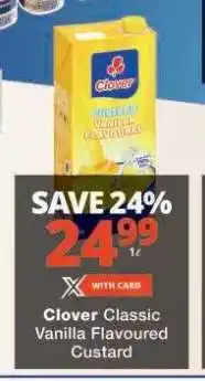 Checkers CLOVER Classic Vanilla Flavoured Custard offer