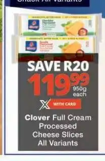 Checkers Clover Full Cream Processed Cheese Slices offer
