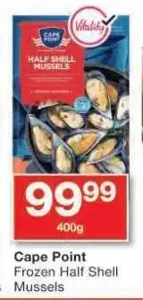 Checkers Cape Point Frozen Half Shell Mussels offer