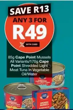 Checkers Cape Point Mussels & Tuna offer