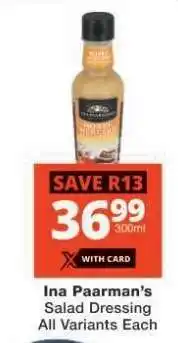 Checkers Ina Paarman's Salad Dressing offer