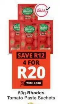 Checkers Rhodes Tomato Paste Sachets offer