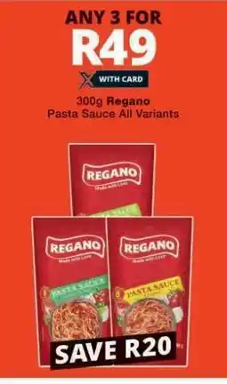 Checkers Regano Pasta Sauce offer