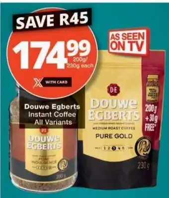 Checkers Douwe Egberts Instant Coffee offer