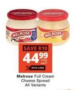 Checkers MELROSE FULL CREAM CHEESE SPREAD offer