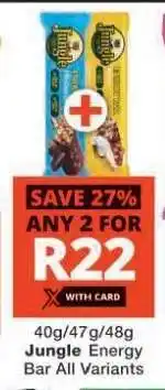 Checkers JUNGLE ENERGY BAR all variants offer