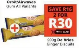 Checkers De Vries Ginger Biscuits offer