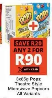 Checkers Popz Theatre Style Microwave Popcorn offer