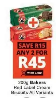 Checkers BAKERS RED LABEL CREAM BISCUITS offer