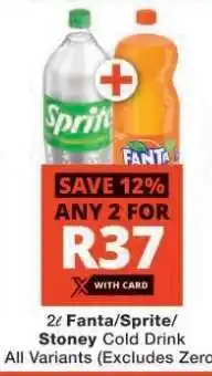 Checkers Fanta, Sprite, Stoney Cold Drink offer