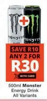 Checkers MONSTER ENERGY DRINK offer