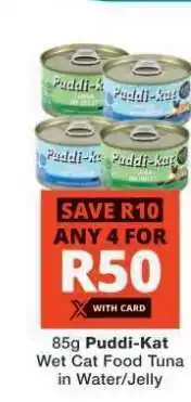 Checkers Puddi-Kat Wet Cat Food Tuna in Water/Jelly offer