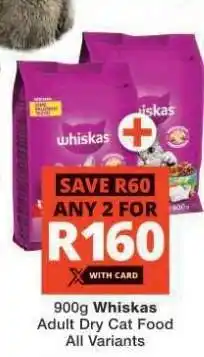 Checkers WHISKAS Adult Dry Cat Food offer