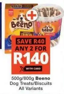 Checkers Beeno Dog Treats/Biscuits offer