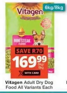 Checkers Vitagen Adult Dry Dog Food All Variants Each offer