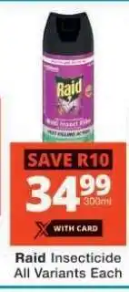 Checkers RAID INSECTICIDE offer