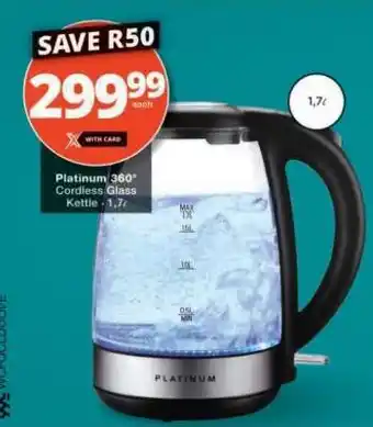 Checkers Platinum 360° Cordless Glass Kettle offer