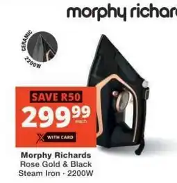 Checkers Morphy Richards Rose Gold & Black Steam Iron offer