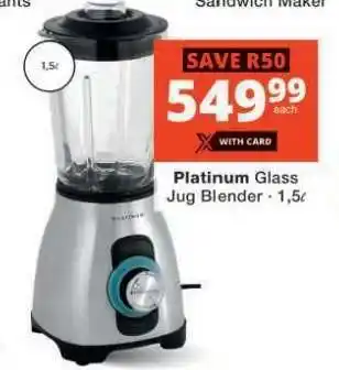 Checkers Platinum Glass Jug Blender offer