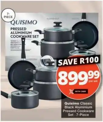 Checkers Quisimo Classic Black Aluminium Pressed Cookware Set - 7-Piece offer