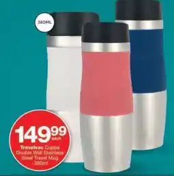 Checkers Travelvac Cuppa Double Wall Stainless Steel Travel Mug offer