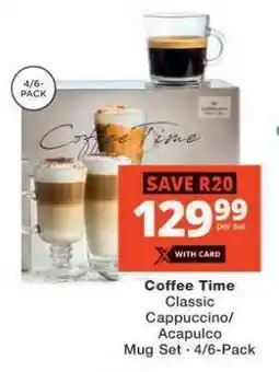 Checkers Coffee Time Classic Cappuccino/Acapulco Mug Set offer