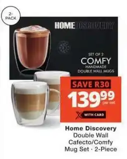 Checkers Home Discovery Double Wall Cafecto/Comfy Mug Set offer