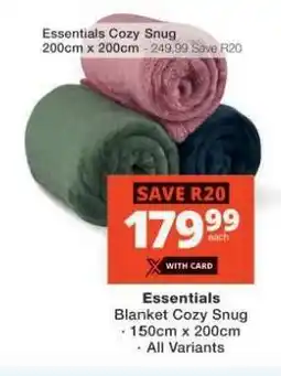 Checkers Essentials Blanket Cozy Snug offer