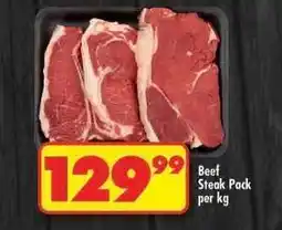 Shoprite Beef Steak Pack offer