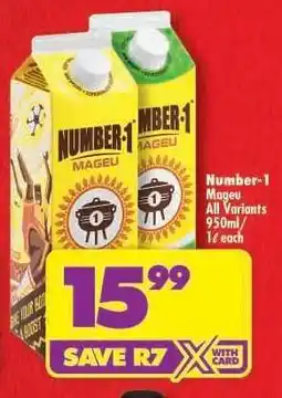 Shoprite Number-1 Mageu All Variants 950ml/1ℓ each offer