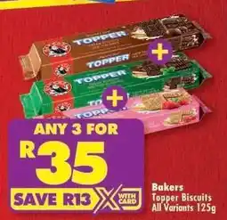 Shoprite Bakers Topper Biscuits All Variants 125g offer