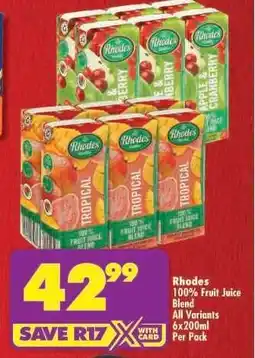 Shoprite RHODES 100% FRUIT JUICE BLEND offer