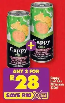 Shoprite CAPPY FRUIT JUICE all variants 330ml offer