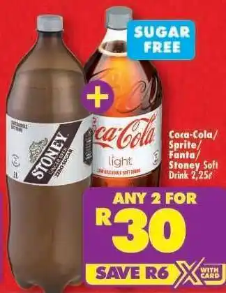 Shoprite Coca-Cola/Sprite/Fanta/Stoney Soft Drink 2,25ℓ offer