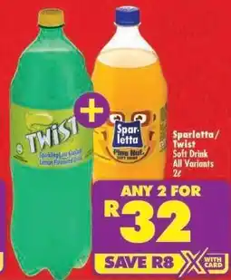 Shoprite Sparletta/Twist Soft Drink All Variants 2ℓ offer