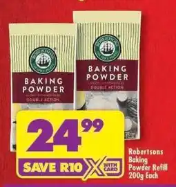 Shoprite Robertsons Baking Powder Refill 200g Each offer