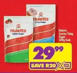 Shoprite Huletts Castor/Icing Sugar 500g each offer