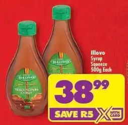 Shoprite Illovo Syrup Squeeze 500g Each offer