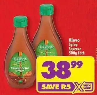 Shoprite Illovo Syrup Squeeze 500g Each offer