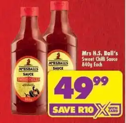 Shoprite Mrs H.S. Ball's Sweet Chilli Sauce 840g Each offer