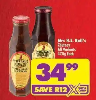 Shoprite Mrs H.S.Ball's Chutney offer