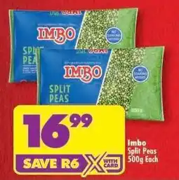 Shoprite IMBO SPLIT PEAS 500g each offer