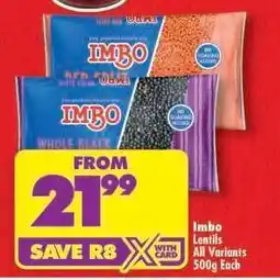 Shoprite Imbo Lentils All Variants 500g Each offer