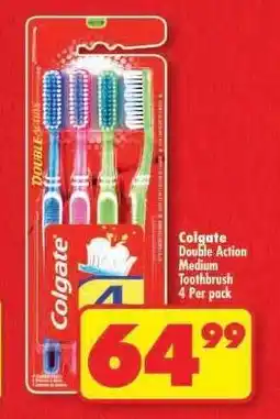 Shoprite Colgate Double Action Medium Toothbrush 4 Per pack offer